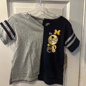 Rivalry Threads Kids Maize Blue Split University of Michigan Short Sleeve Tee